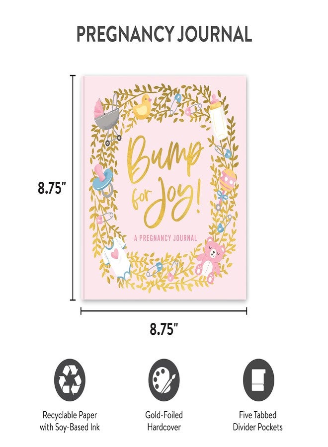 Studio Oh! Guided Pregnancy Journal - Bump for Joy - Beautifully Illustrated Hardcover Journal with Storage Pockets Creates a Keepsake of Maternity Memories, Pink - Image 2